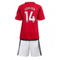 Otroški Nogometni dresi Manchester United Christian Eriksen #14 Domači 2023-24 Kratek Rokav (+ Kratke hlače)